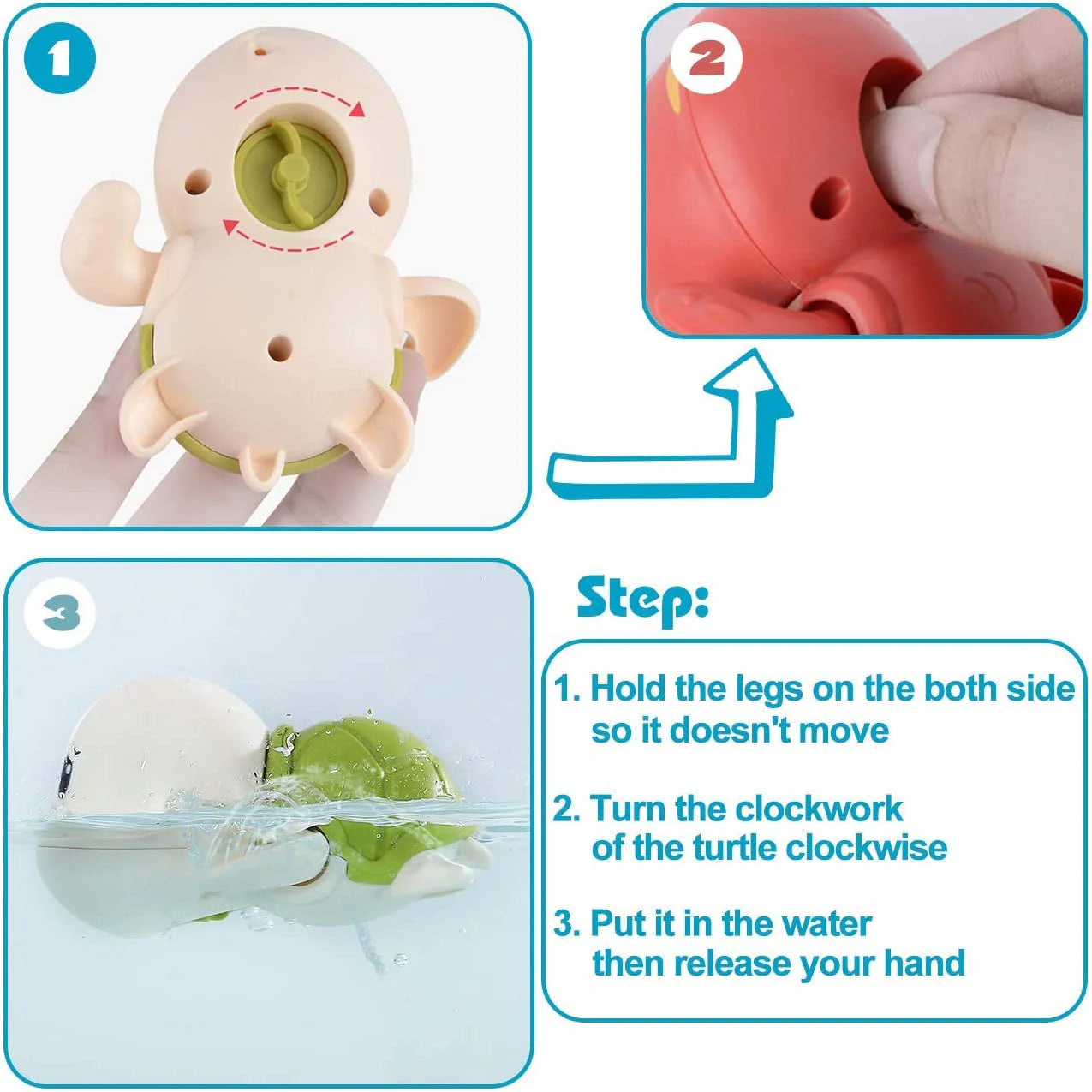 Toddla™ Turtle Bath Toys (3 Pack)